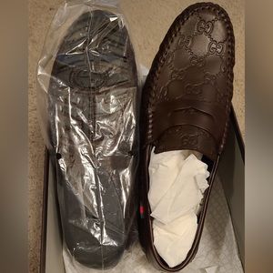Brand new Margaux Calf Gucci Loafer in brown size 7 1/2.